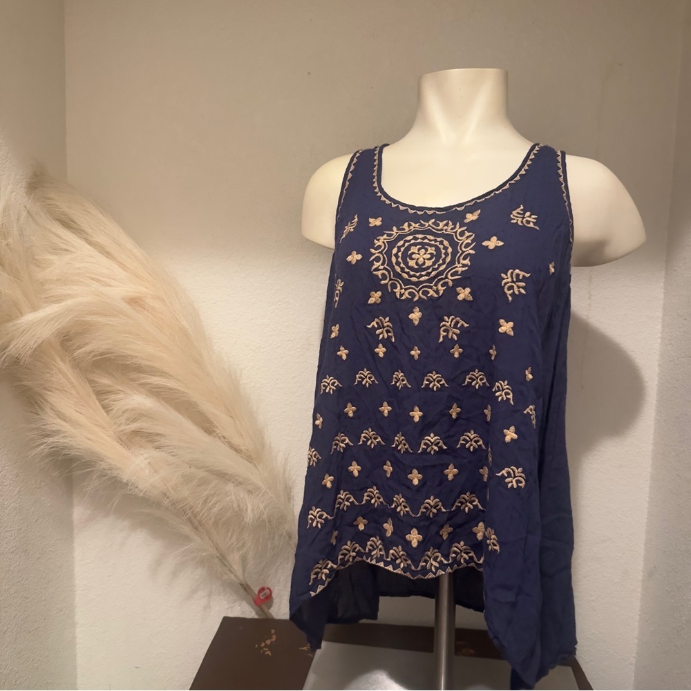 THML Boho Style Embroidered Blouse Sz Medium